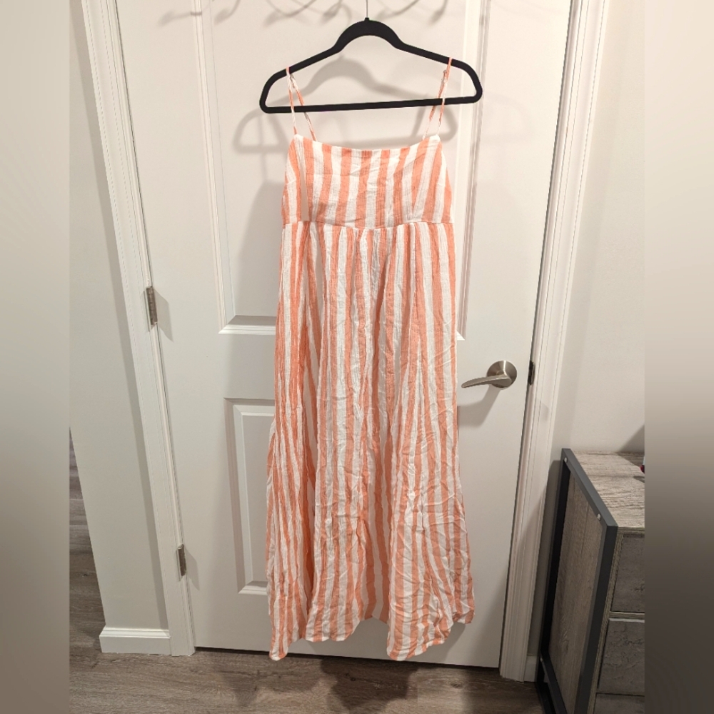 Abercrombie & Fitch Peach and White Striped Dress
